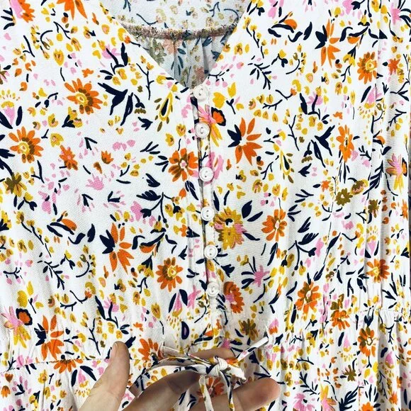 Petal Pup Cottagecore Dress Womens M Multicolor Micro Floral Tired Ruffle Maxi - Picture 5 of 16